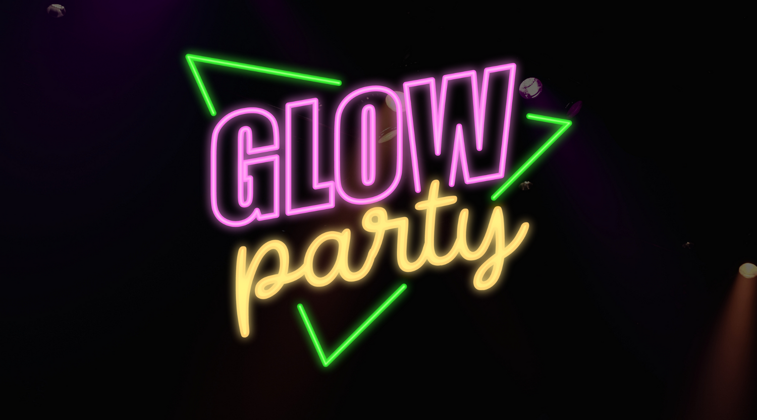 a neon sign with text