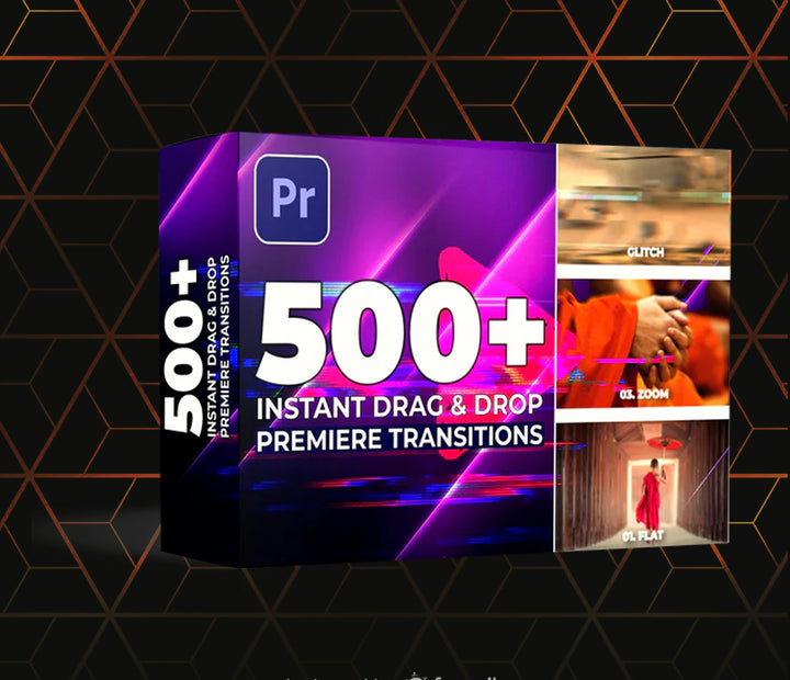 500 + Instant Drag & Drop Premiere Transitions