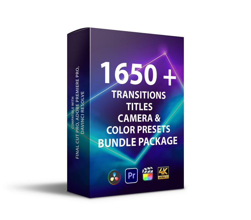 1650 + Transitions, Titles, Camera & Color Presets Bundle Package